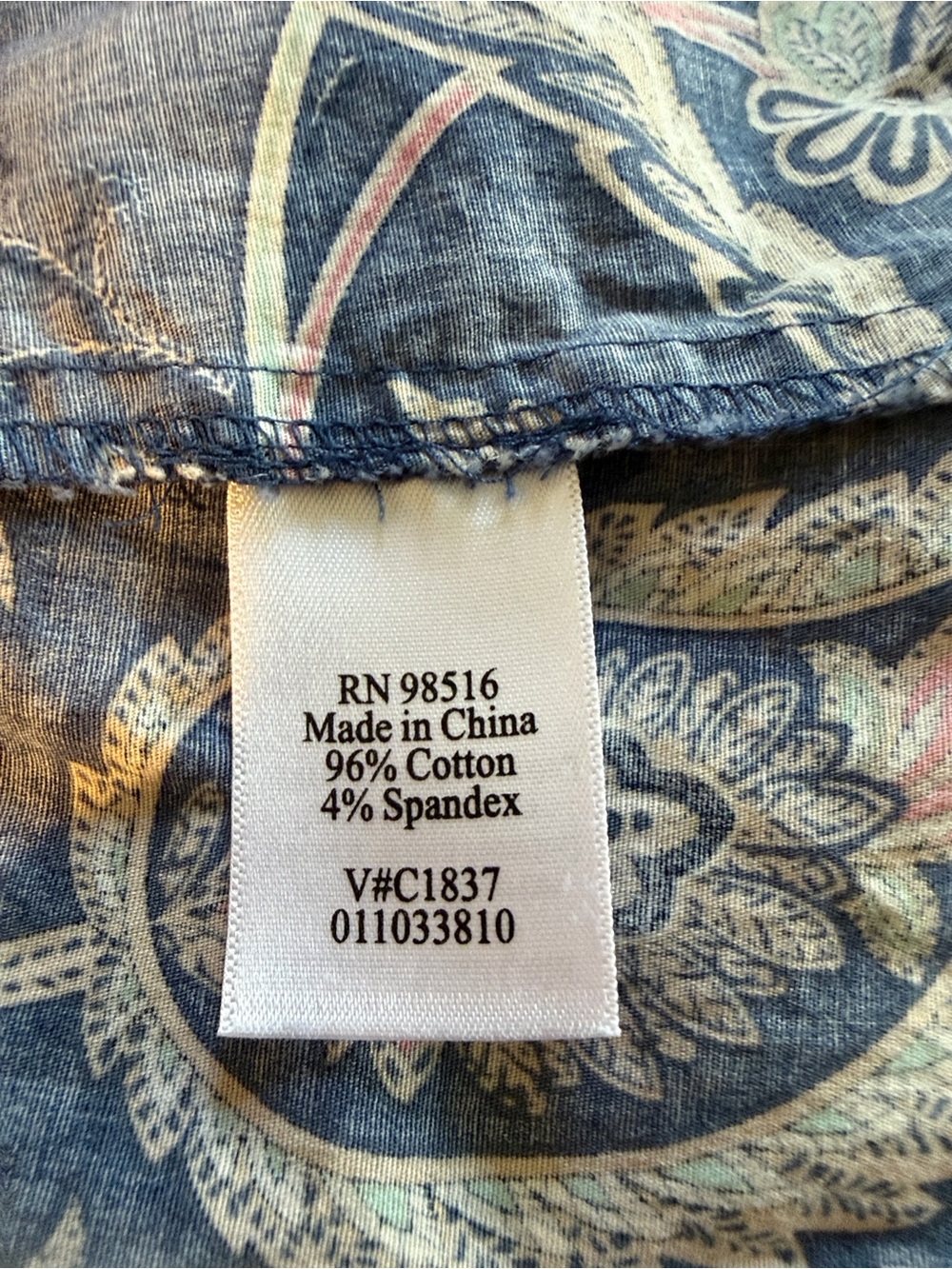 Coldwater Creek Navy Paisley Print Top - Picture 4 of 6
